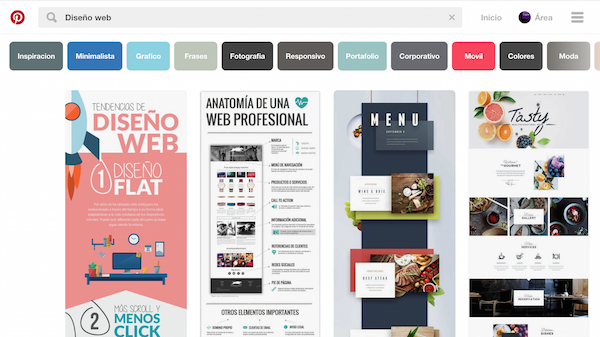 Buscando inspiración: tableros de Pinterest para diseñadores Web